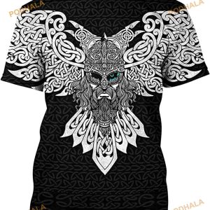 Print Norse Mythology Odin Raven Tattoo 3D Shirt