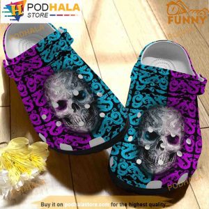 Print Skull 3D Crocs, Funny Crocs