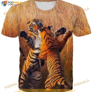 Printed Animal Tiger Graphic 3D Shirt