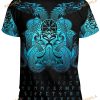Printed Odin Wolf Crow Pattern 3D Shirt, Harajuku Fashion Style