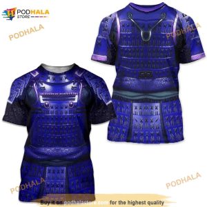 Printed Samurai Armor Summer 3D Shirt, Men Harajuku Fashion Short Sleeve Shirt