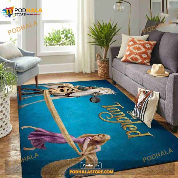 Rapunzel And The Wanted Flynn Rider Disney Living Room Area Rug, Home Decor Gift