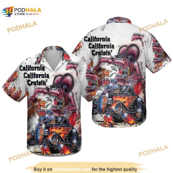 Rat Fink Rattail Hot Rod Hawaiian Shirt, California California Cruisin’