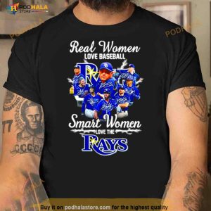 Real Women Love Baseball Smart Women Love The Rays Signatures 2023 Shirt 2