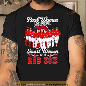 Real Women Love Baseball Smart Women Love The Red Sox Signatures Shirt 3