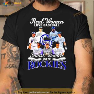 Real Women Love Baseball Smart Women Love The Rockies Signatures Shirt 2