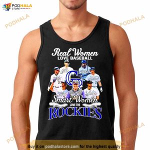 Official Real women love baseball smart women love the rockies signatures T- shirt, hoodie, tank top, sweater and long sleeve t-shirt