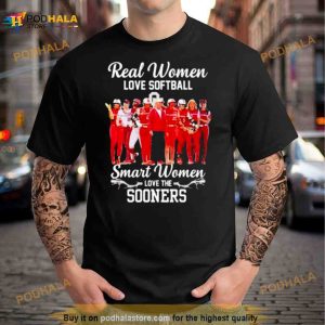 Real Women Love Baseball Smart Women Love The Sooners Shirt 2