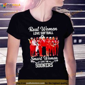 Real Women Love Baseball Smart Women Love The Sooners Shirt 3