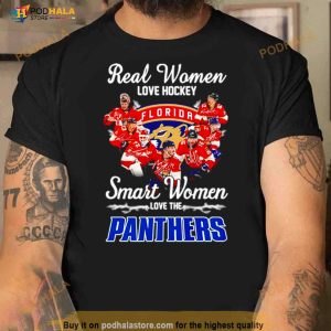 Real Women Love Hockey Smart Women Love The Panthers Signatures Shirt 3
