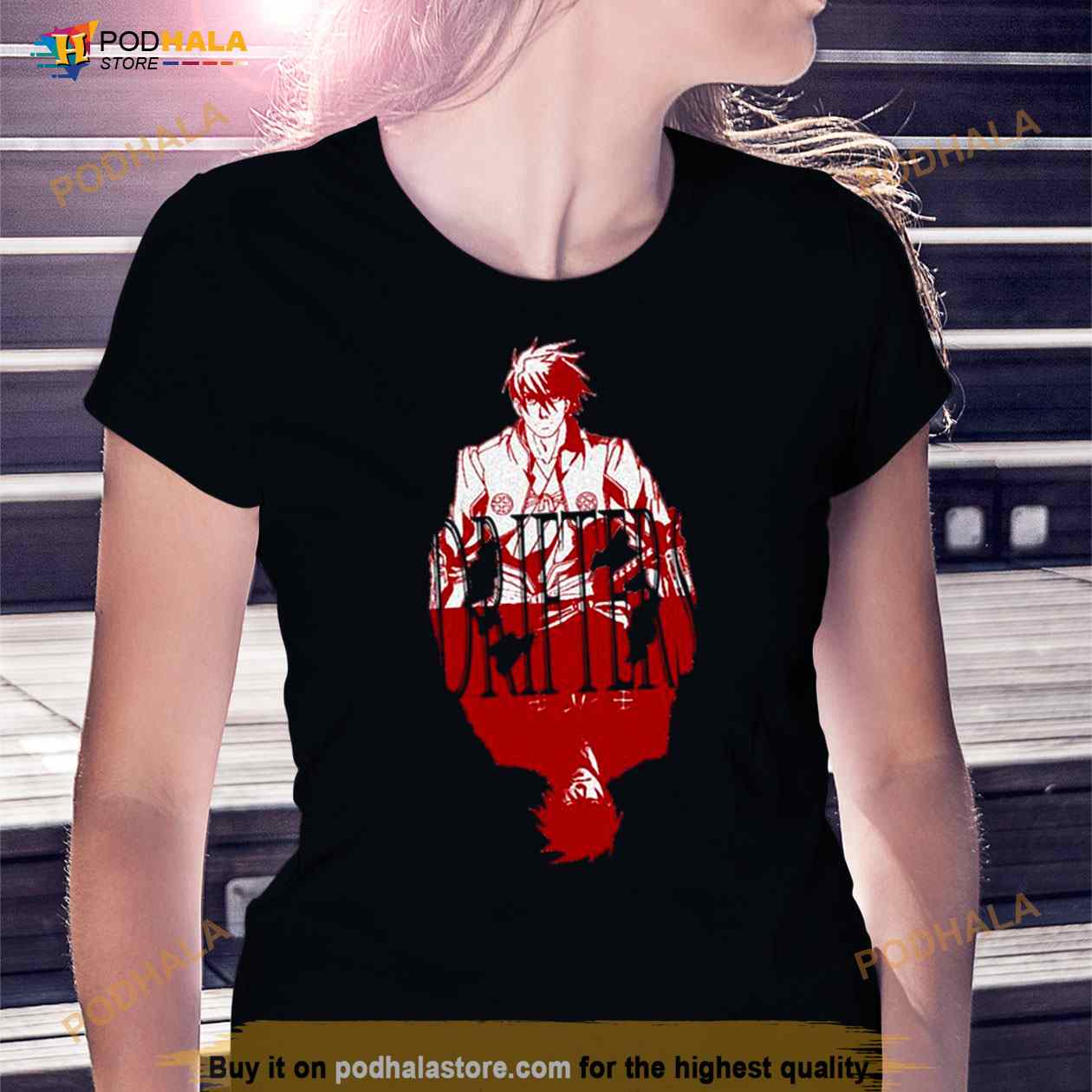 Red Graphic Drifters Design Anime Shirt