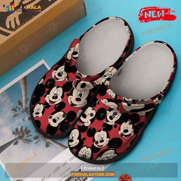 Red Mickey Mouse For Unisex & Kids Crocband Crocs Clogs Shoes