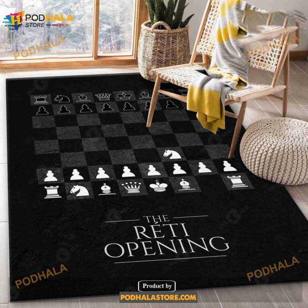 Reti Opening Chess Area Rug Living Room Rug- Indoor Outdoor Rugs