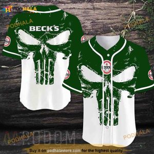 Retro Skull Beck's 3D Baseball Jersey Shirt