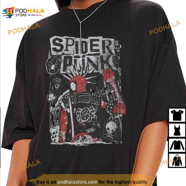 Retro Spider Punk Shirt, Spider-Man Across the Spider-Verse Marvel Fan Gift