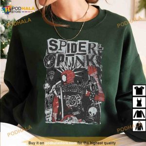 Retro Spider Punk Shirt Spider man Across The Spider verse Marvel Fan Gift 2