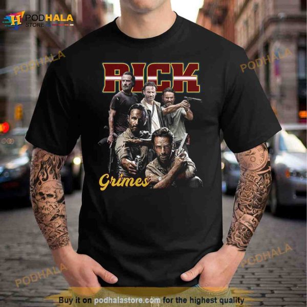 Rick Grimes 90s vintage phôtp Shirt