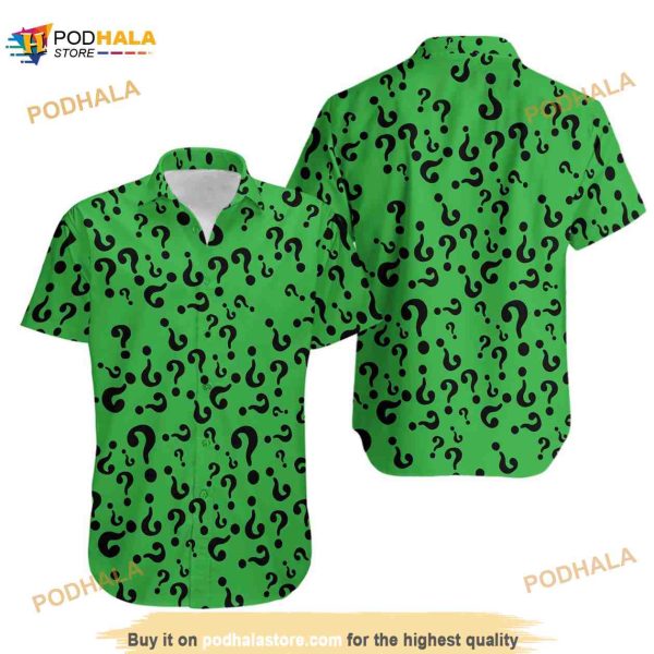Riddler Supervillain Green Hawaiian Shirt, Horror Movie Shirt