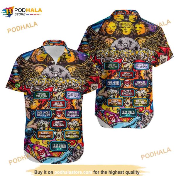 Rock Band Pinball Game 3D All Print Hawaiian Shirt, Summer Vacation Aloha Shirt