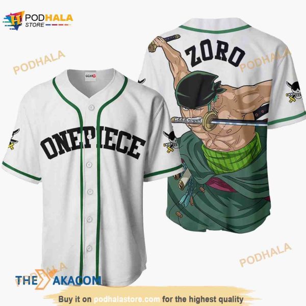 Roronoa Zoro One Piece Anime 3D Baseball Jersey Shirt