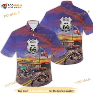 Route 66 Dinner 3D All Over Printed Hawaiian Shirt, Summer Vacation Aloha Shirt