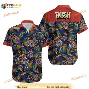 Rush 3D Funny Hawaiian Shirt, Rush Band Tropical Shirt