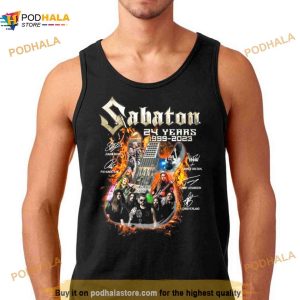 Sabaton 24 Years 1999 2023 Guitar Fire Signatures Shirt