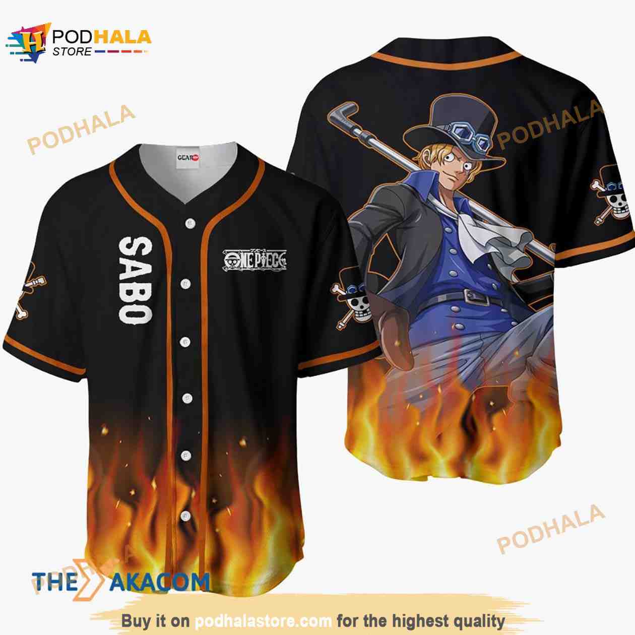 Sabo One Piece Anime 3D Baseball Jersey Shirt - Bring Your Ideas