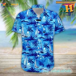 Sailing Hawaiian Shirt, Sailing Heartbeat Hawaiian Shirt