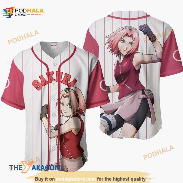 Sakura Haruno Anime 3D Baseball Jersey Shirt