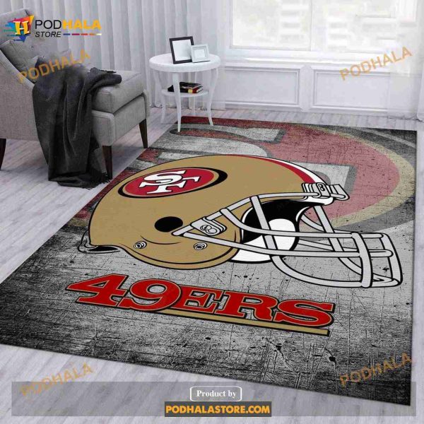 San Francisco 49ers Helmet NFL Rug Bedroom Rug- Indoor Outdoor Rugs