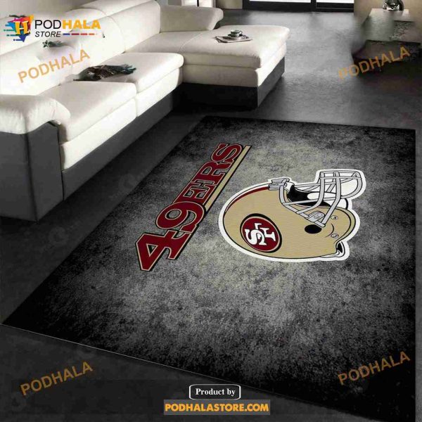 San Francisco 49ers Imperial Distressed Rug NFL Team Logos Area Rug, Bedroom, Indoor Outdoor Rugs