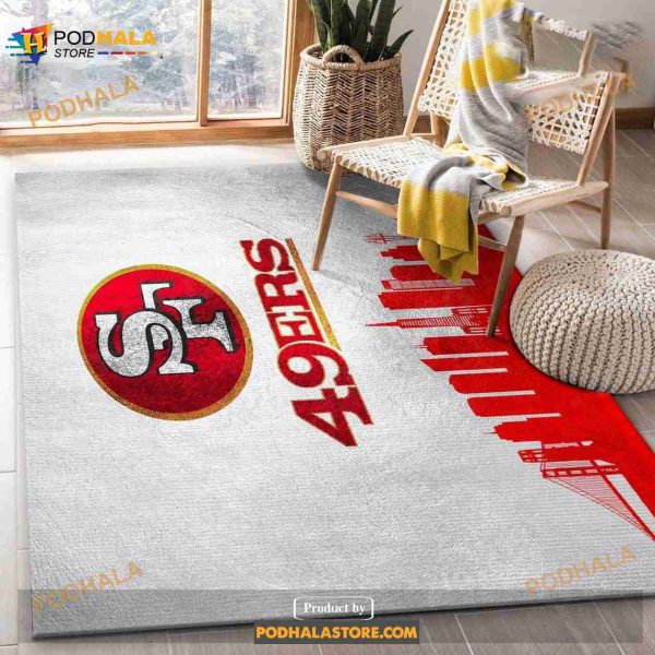 San Francisco 49ers NFL Team Logos Area Rug, Living Room Rug, Indoor Outdoor Rugs