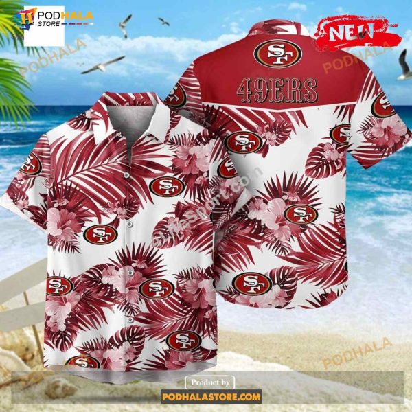 San Francisco 49ers NFL Palm Leaves Hot Summer Collection Funny 3D NFL Hawaiian Shirt