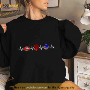 San Francisco 49Ers San Francisco Giants And Warriors Heartbeats Shirt