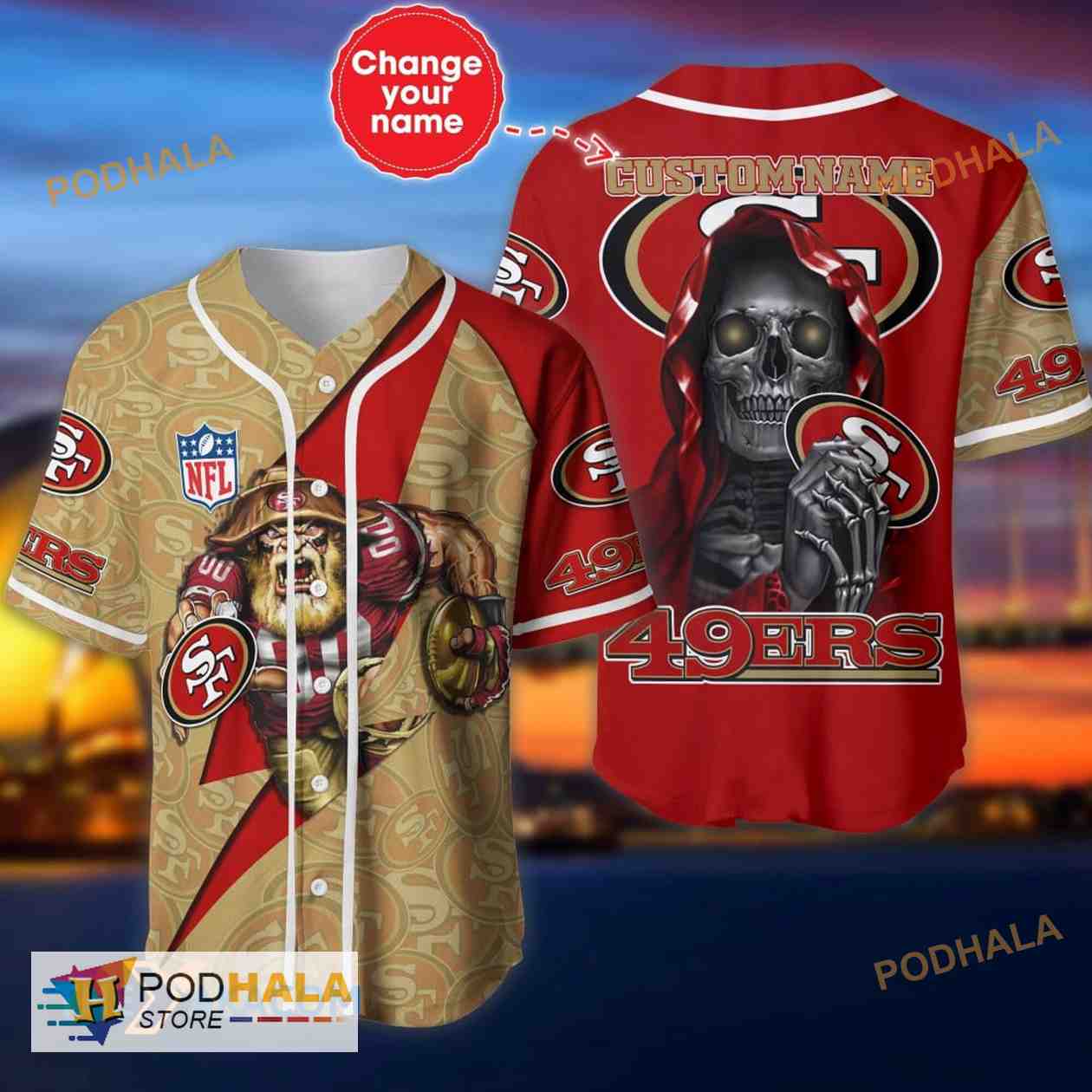Arizona Cardinals Baseball Jersey 3D Shirts Print Skull Custom