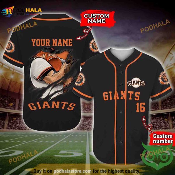 San Francisco Giants 3D Baseball Jersey Personalized Name Number