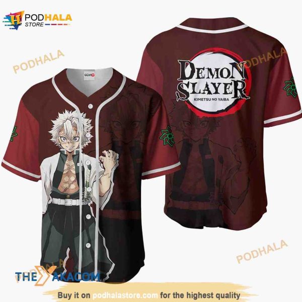 Sanemi Shinazugawa Kimetsu Anime 3D Baseball Jersey Shirt