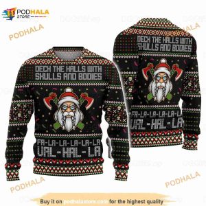 Santa 3D Funny Ugly Sweater, Viking Skull 3D Funny Sweater, Xmas Gift