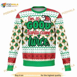 Santa Came Twice This Year Ugly Christmas Sweater, Funny Xmas Gifts