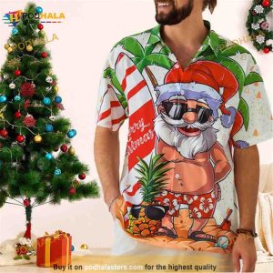 Santa Claus Party Tropical Ugly Hawaiian Shirt