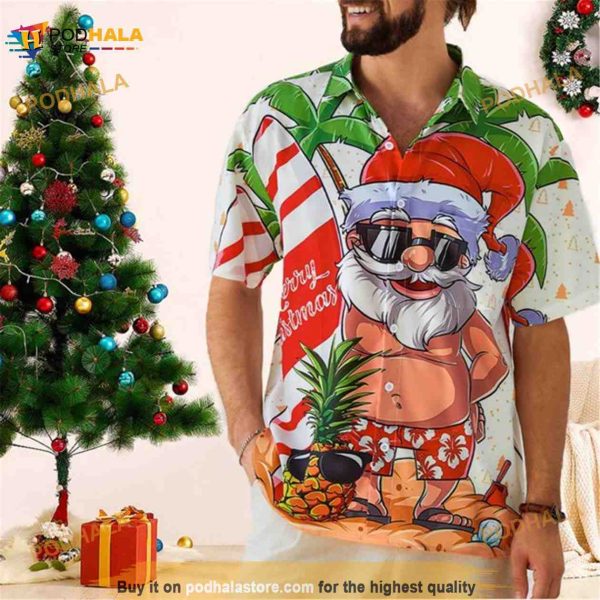 Santa Claus Party Tropical Ugly Hawaiian Shirt
