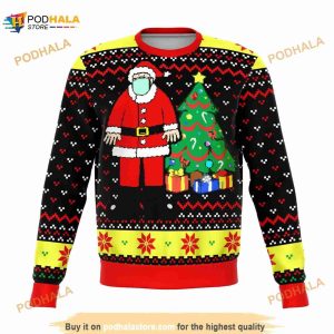 Santa Face Mask Cringe Ugly Christmas Sweater, Funny Xmas Gifts