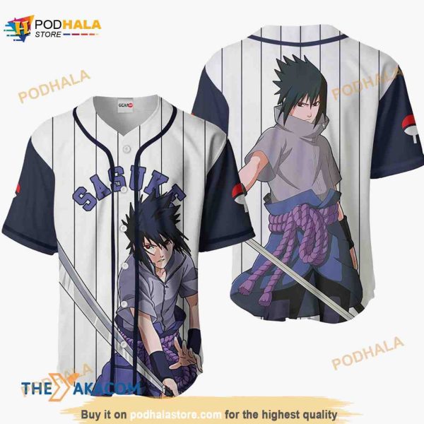 Sasuke Uchiha Anime 3D Baseball Jersey Shirt