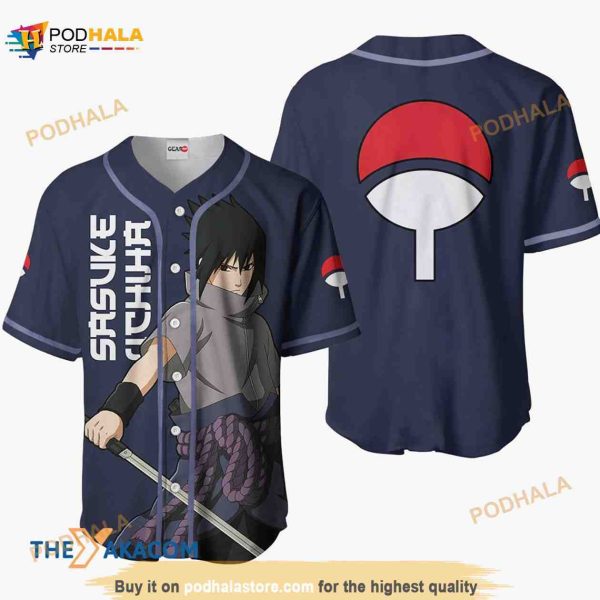 Sasuke Uchiha Naruto Anime 3D Baseball Jersey Shirt
