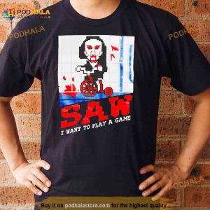Saw 8 Bit Video Game Shirt 3
