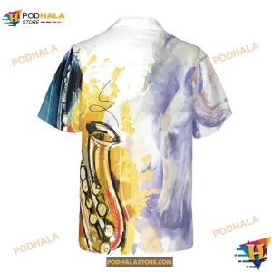 Saxophone And Horse Aloha Hawaiian Shirt For Summer Gift For Horse Lovers 2