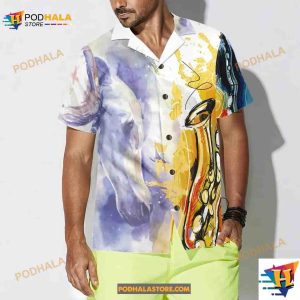 Saxophone And Horse Aloha Hawaiian Shirt For Summer Gift For Horse Lovers 3