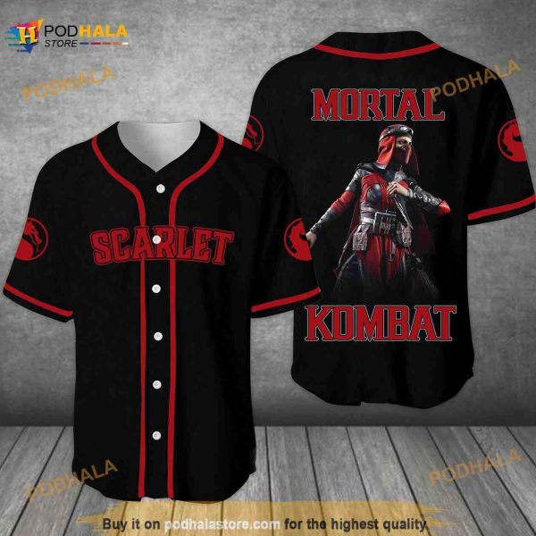 Scarlet Mortal Kombat Mu Unisex 3D Baseball Jersey