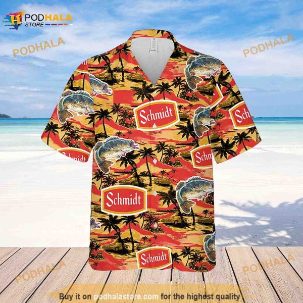 Schmidt Sea Island Pattern Hawaiian Shirt, Aloha Shirt For Beer Lovers